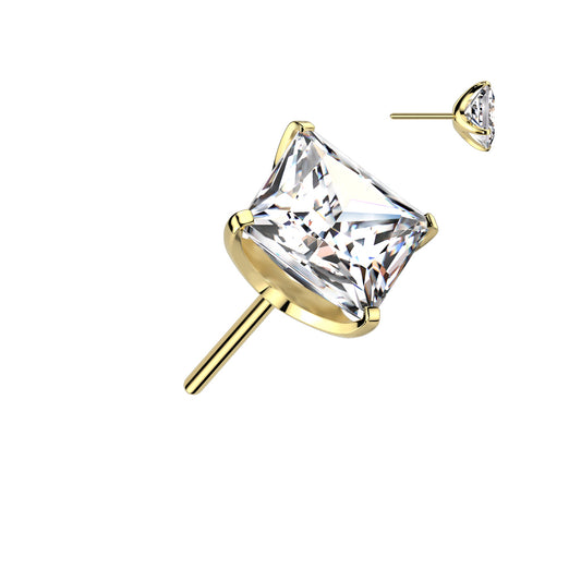 Prong Square 4mm Cz