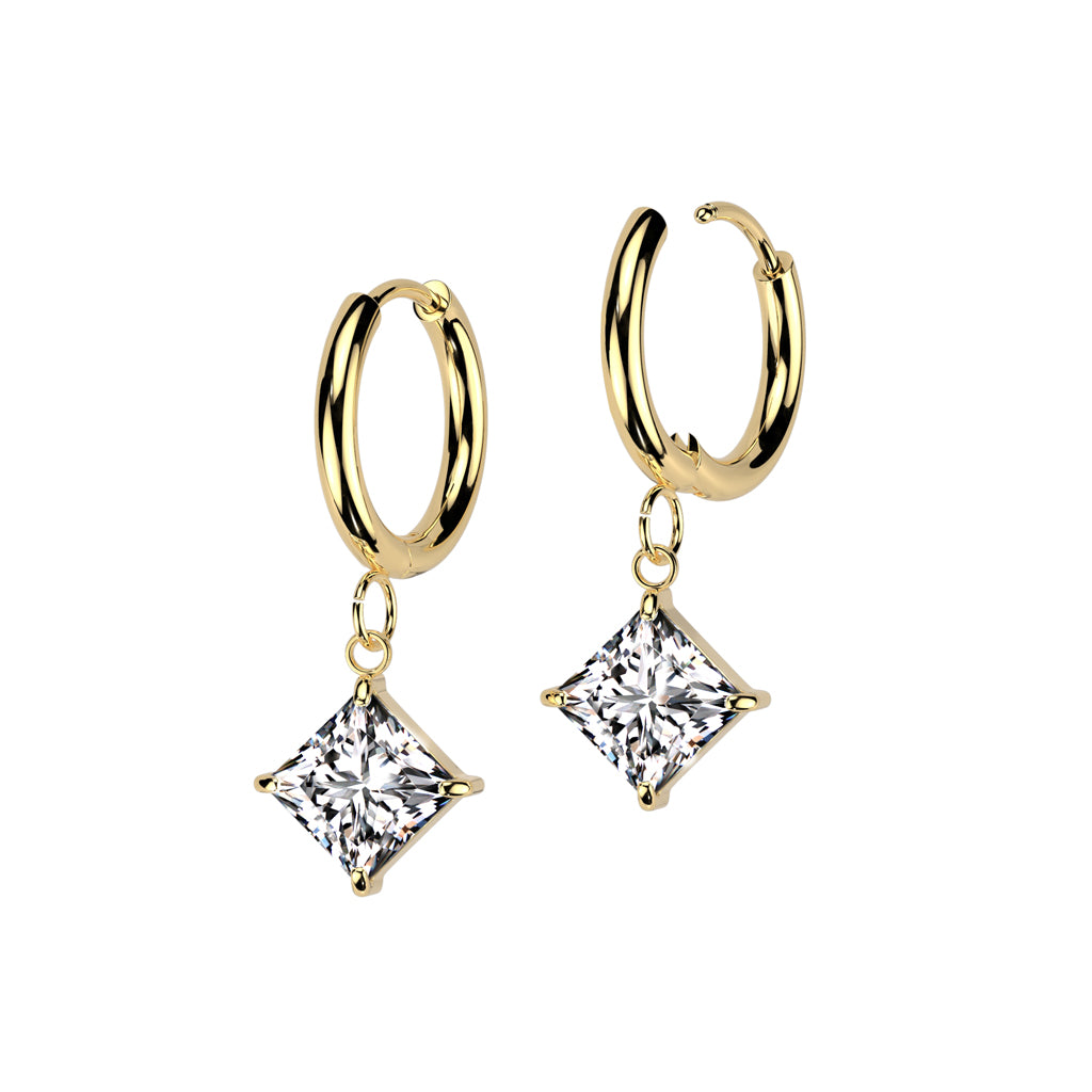 Dangle Diamond Hoop