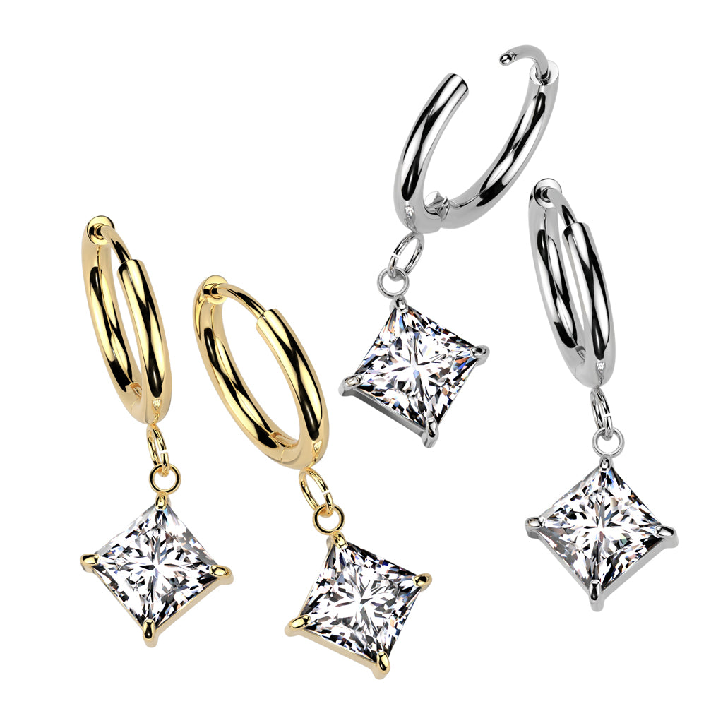 Dangle Diamond Hoop