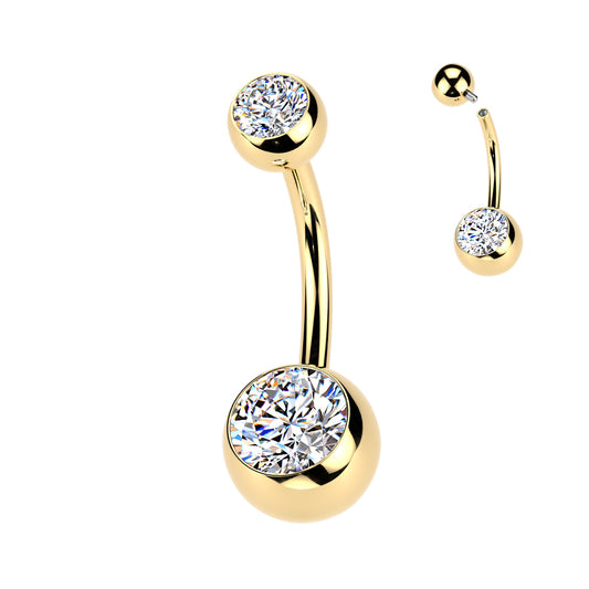 Embedded Diamond Navel Barbell